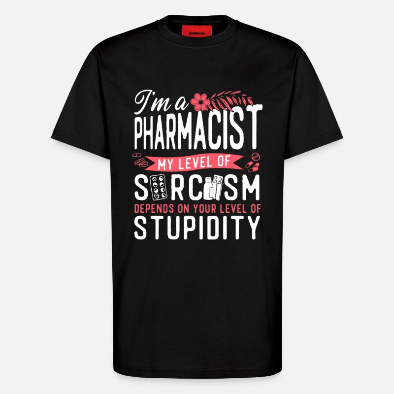 Technicien en pharmacie - T-shirt bio décontracté fabriqué en UE - SOLID BLACK
