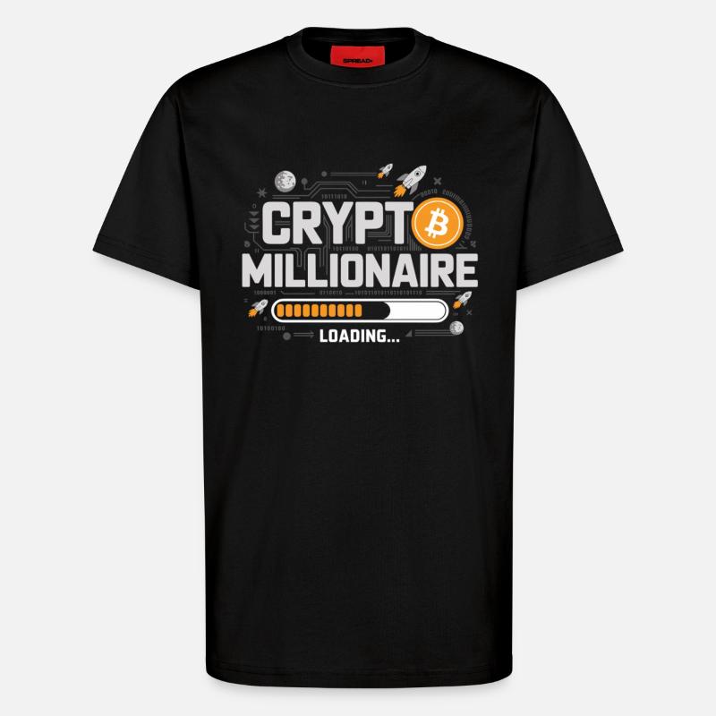 Crypto millionaire loads - T-Shirt - made by SPREAD - SOLID BLACK