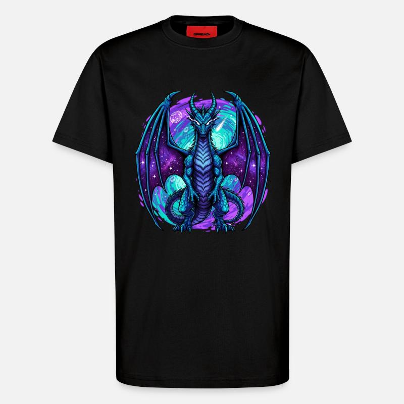 Blue Dragon - T-Shirt - made by SPREAD - SOLID BLACK