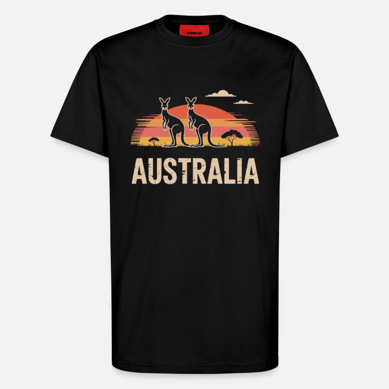 Australien Retro Look - T-Shirt - made by SPREAD - SOLID BLACK