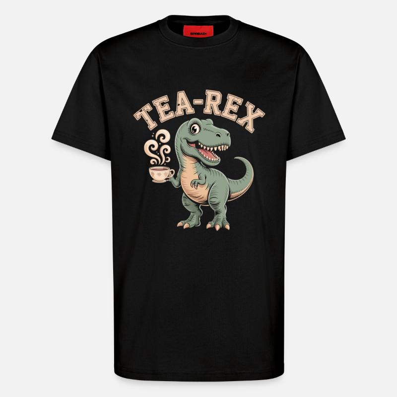Tea-Rex – The Tea Dino - T-Shirt - made by SPREAD - SOLID BLACK