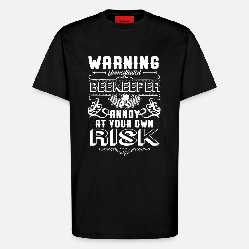 Beekeeper Beekeeper Warning - T-Shirt - made by SPREAD - SOLID BLACK