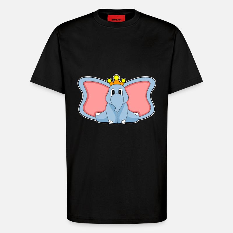 Couronne du roi éléphant - T-shirt bio décontracté fabriqué en UE - SOLID BLACK