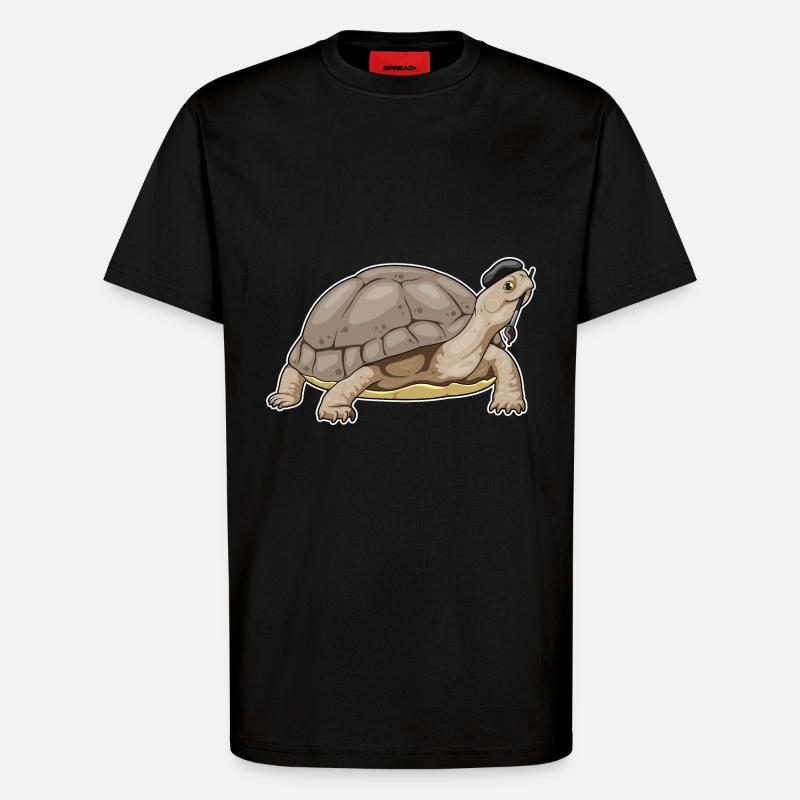 Turtle Painter Brush - T-Shirt - made by SPREAD - SOLID BLACK