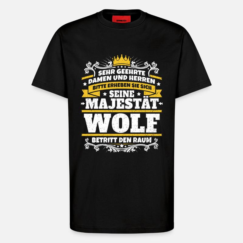 His Majesty Wolf - T-Shirt - made by SPREAD - SOLID BLACK