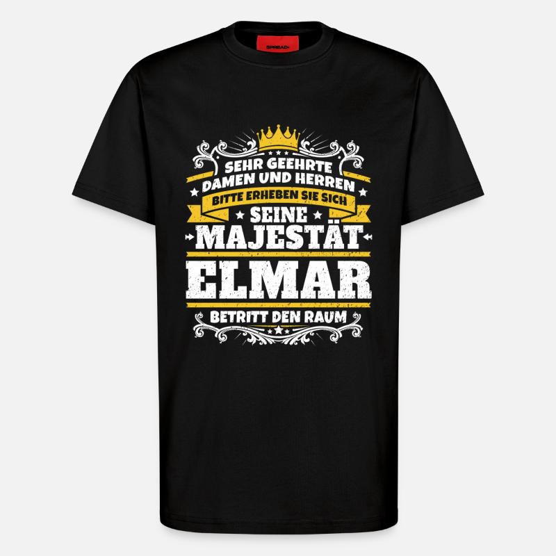 His Majesty Elmar - T-Shirt - made by SPREAD - SOLID BLACK