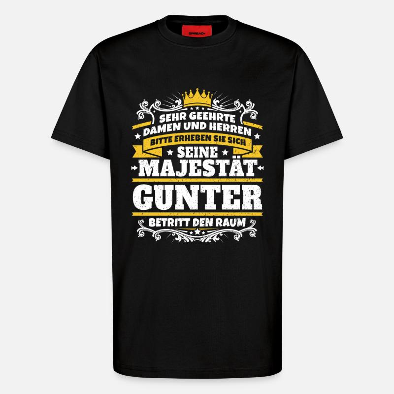 Sa Majesté Gunter - T-shirt bio décontracté fabriqué en UE - SOLID BLACK