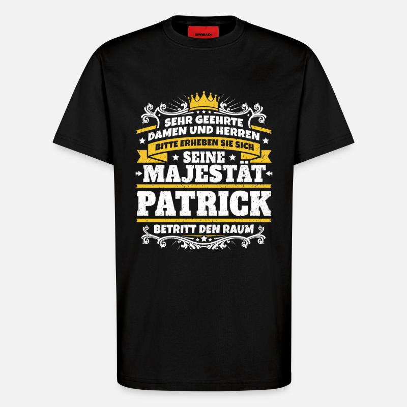 His Majesty Patrick - T-Shirt - made by SPREAD - SOLID BLACK