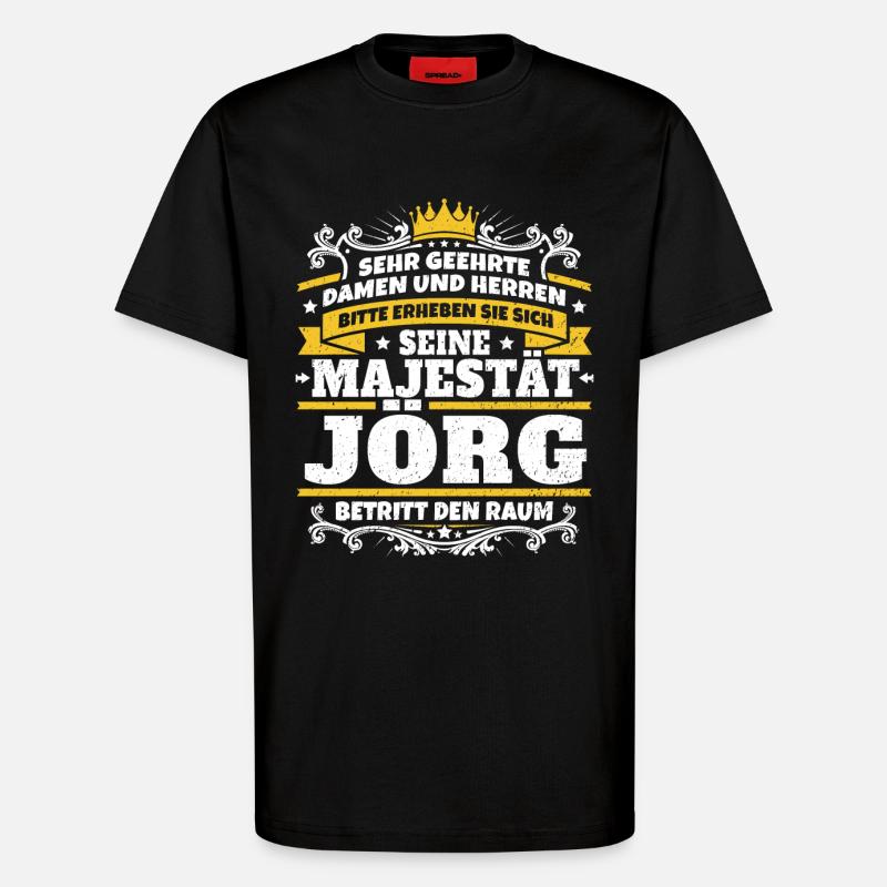 Sa Majesté Jörg - T-shirt bio décontracté fabriqué en UE - SOLID BLACK