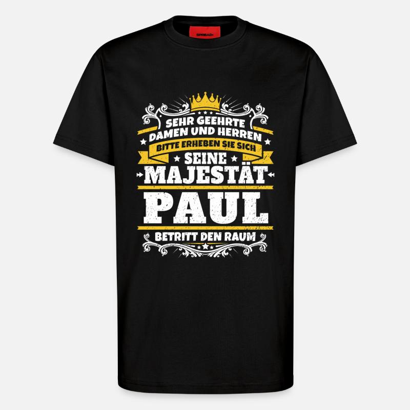 Sa Majesté Paul - T-shirt bio décontracté fabriqué en UE - SOLID BLACK