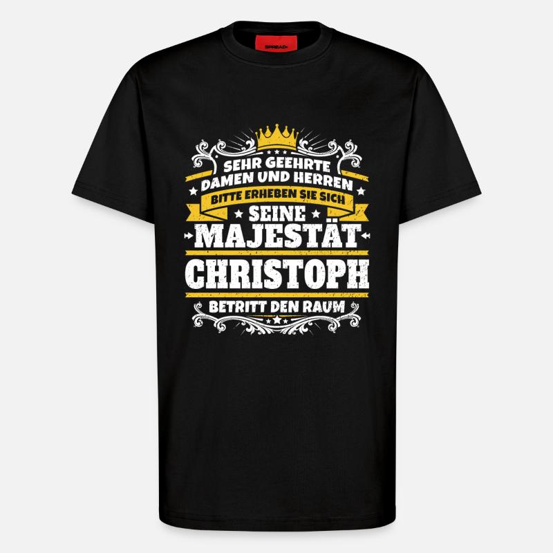 Sa Majesté Christoph - T-shirt bio décontracté fabriqué en UE - SOLID BLACK