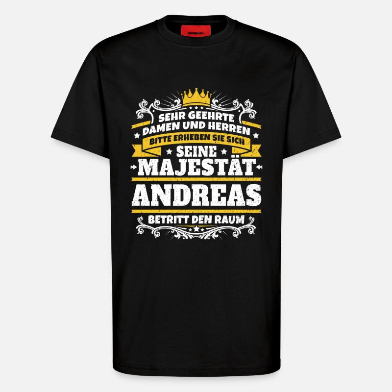 His Majesty Andreas - T-Shirt - made by SPREAD - SOLID BLACK