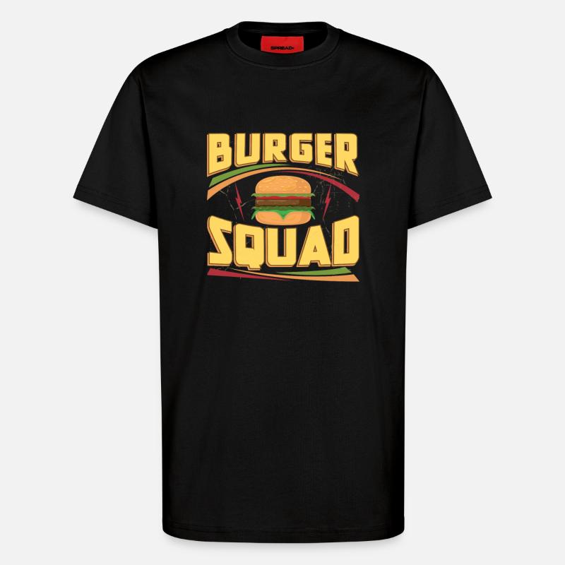 Burger Squad Cheeseburger Foodie - T-shirt bio décontracté fabriqué en UE - SOLID BLACK
