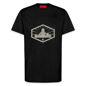 Go Kart - T-Shirt - made by SPREAD - SOLID BLACK - Front - Alina (178cm) & Michal (187cm)