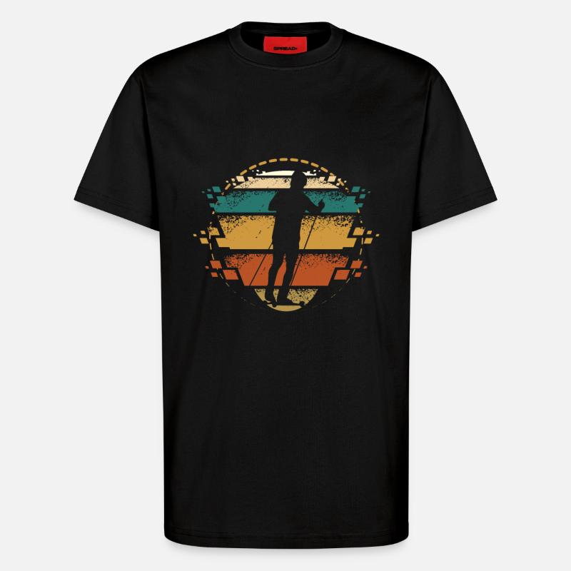 Roller Ski Retro - T-Shirt - made by SPREAD - SOLID BLACK