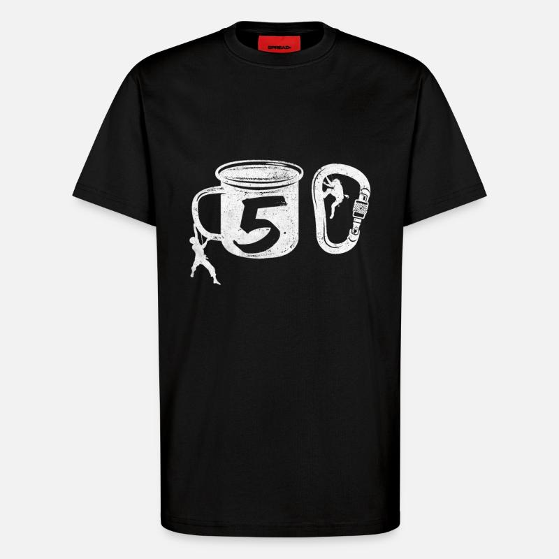 Escalade 50 - T-shirt bio décontracté fabriqué en UE - SOLID BLACK