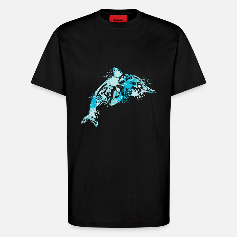 Delfin - T-Shirt - made by SPREAD - SOLID BLACK