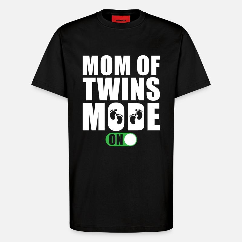 Mère de jumeaux Modus On - T-shirt bio décontracté fabriqué en UE - SOLID BLACK