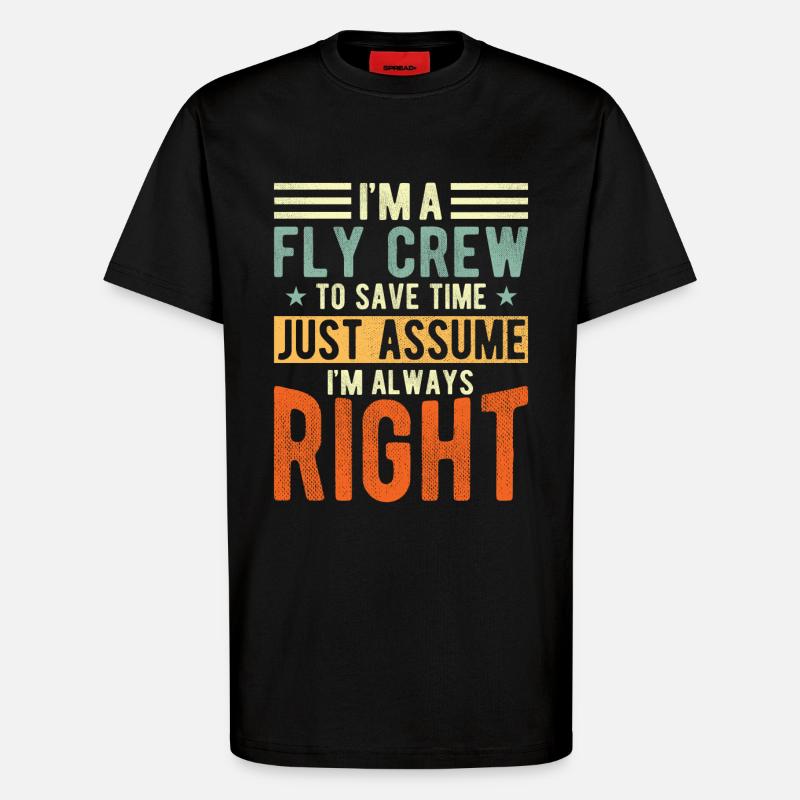 Fly Crew - T-Shirt - made by SPREAD - SOLID BLACK