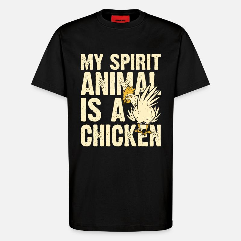 Hühner Huhn - T-Shirt - made by SPREAD - SOLID BLACK
