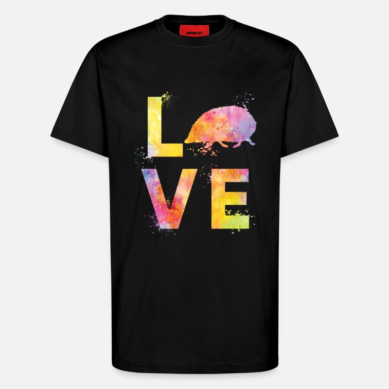 Igel liebe - T-Shirt - made by SPREAD - SOLID BLACK