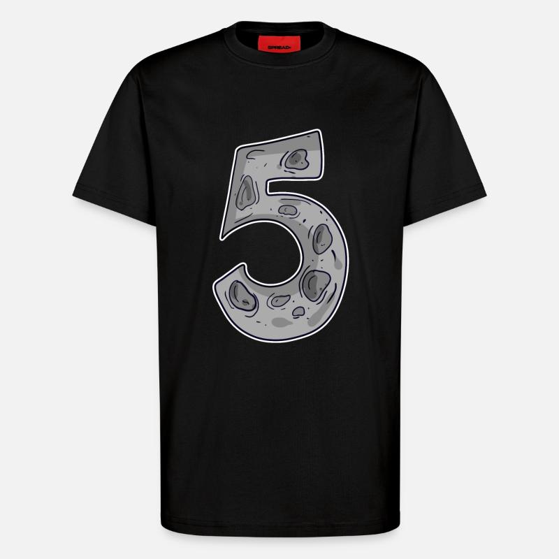 Numéro 5 Espace - T-shirt bio décontracté fabriqué en UE - SOLID BLACK