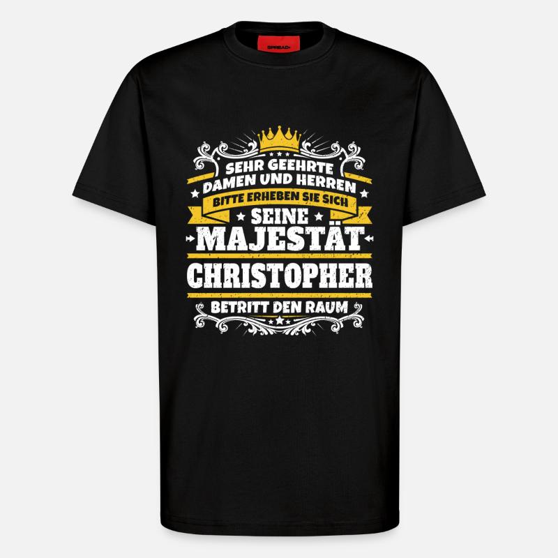 Sa Majesté Christopher - T-shirt bio décontracté fabriqué en UE - SOLID BLACK
