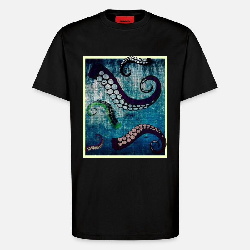 Octopus tentacles - T-Shirt - made by SPREAD - SOLID BLACK