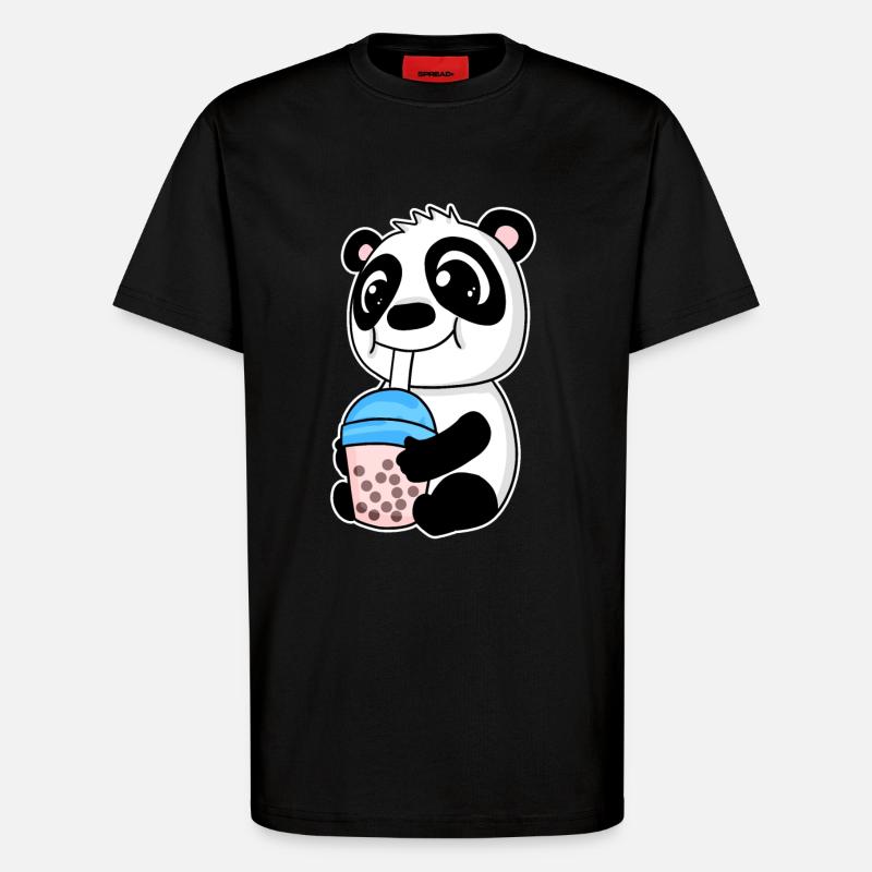 Bubble Tea Panda - T-Shirt - made by SPREAD - SOLID BLACK