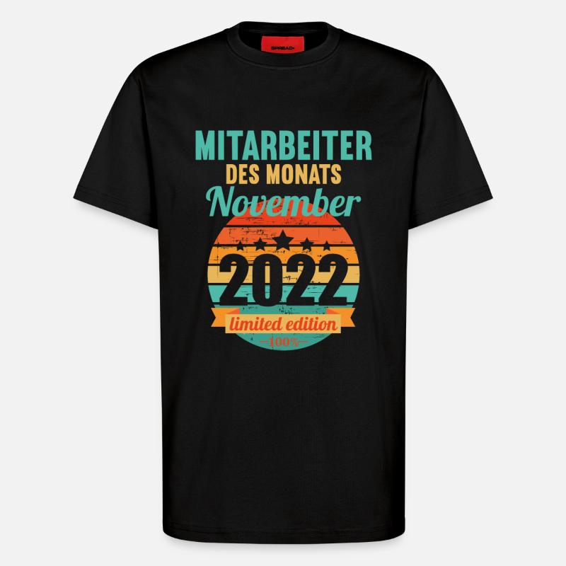 Mitarbeiter des Monats November 2022 - T-Shirt - made by SPREAD - SOLID BLACK