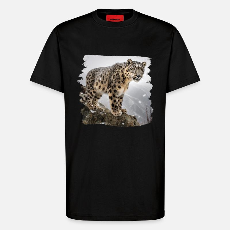 Snow Leopard Snow Leopard - T-Shirt - made by SPREAD - SOLID BLACK