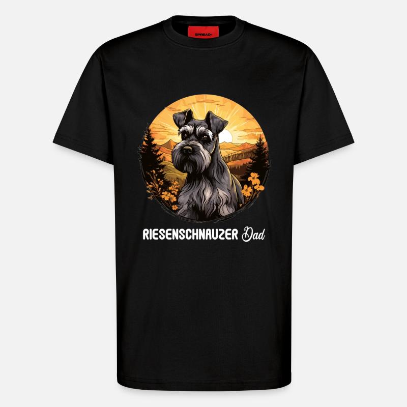 Schnauzer géant - T-shirt bio décontracté fabriqué en UE - SOLID BLACK