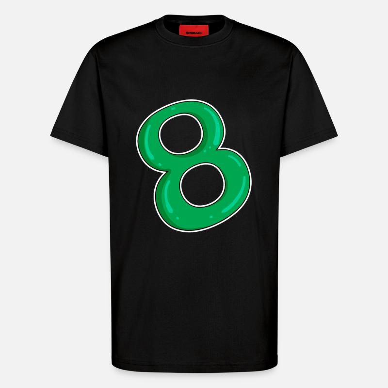 Huit - 8 - Vert - T-shirt bio décontracté fabriqué en UE - SOLID BLACK