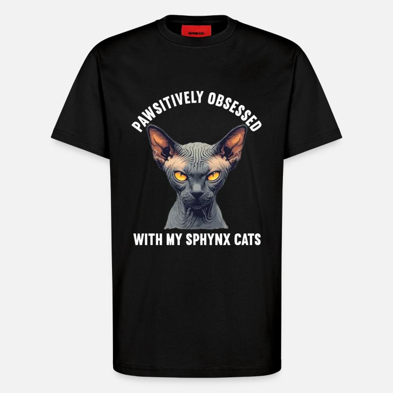 Chaton Sphynx Chat Sphynx - T-shirt bio décontracté fabriqué en UE - SOLID BLACK