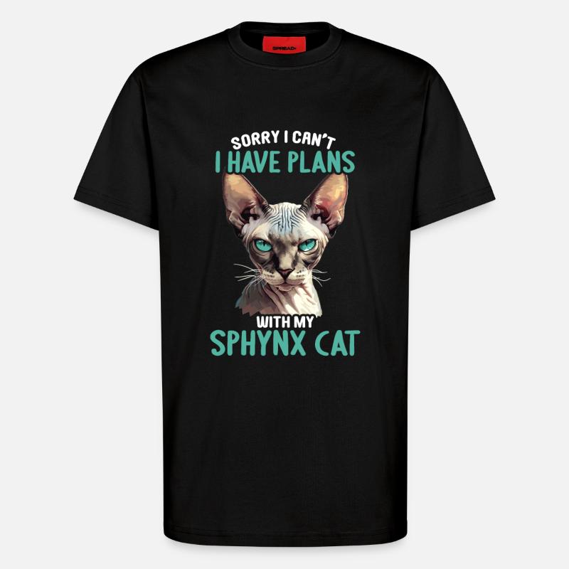 Chaton Sphynx Chat Sphynx - T-shirt bio décontracté fabriqué en UE - SOLID BLACK