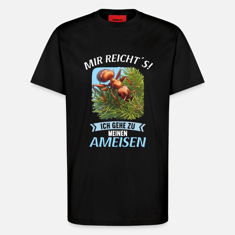 Ant ants ant - T-Shirt - made by SPREAD - SOLID BLACK