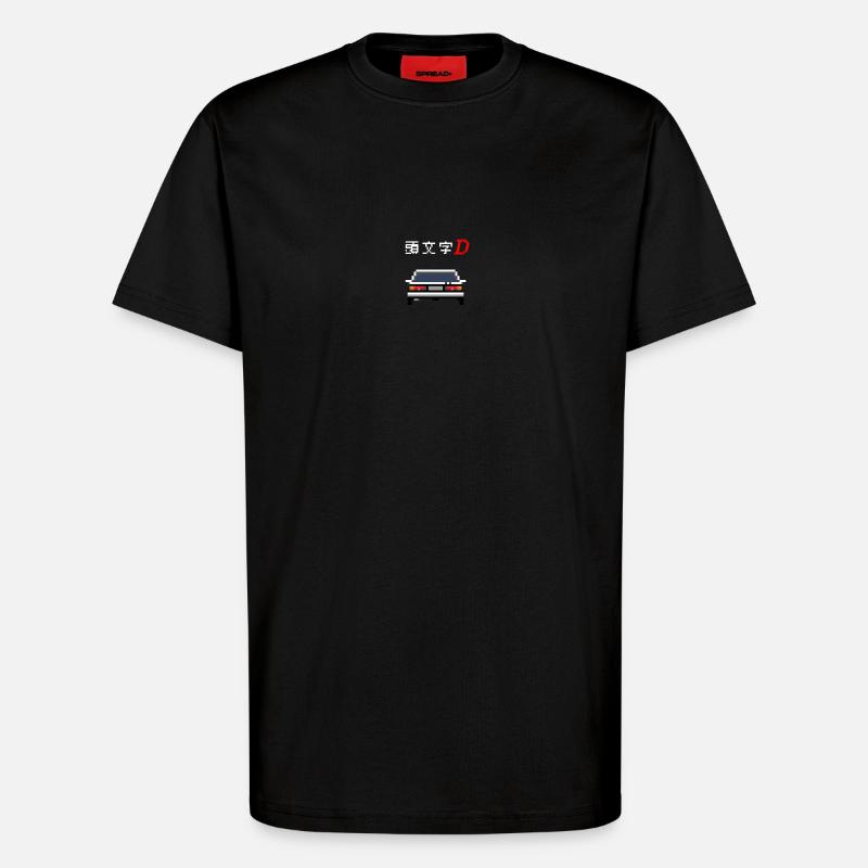 Initial D - Trueno - T-shirt bio décontracté fabriqué en UE - SOLID BLACK
