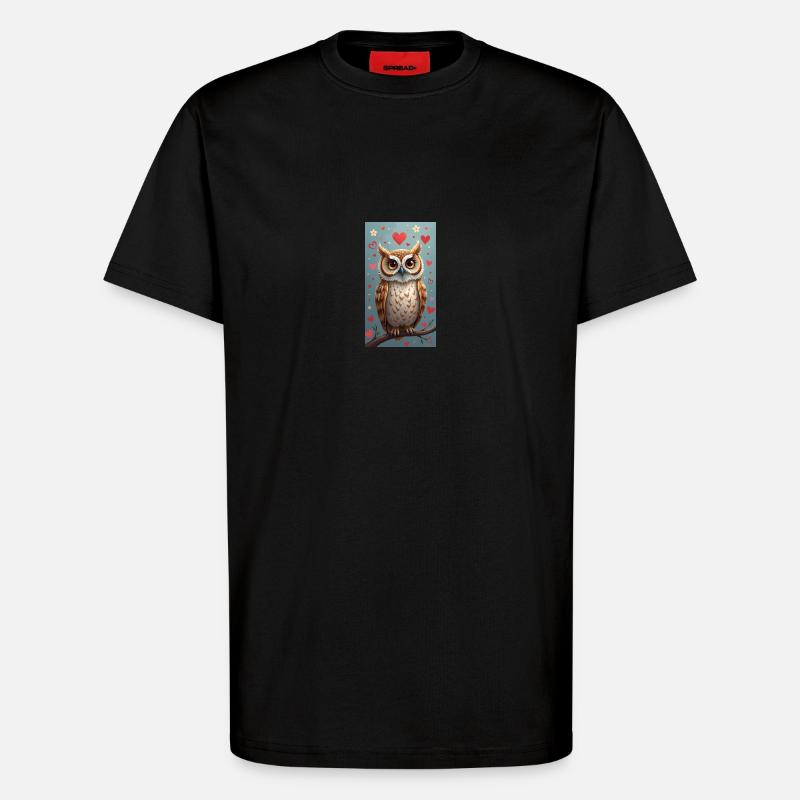 Verliebte Eule - T-Shirt - made by SPREAD - SOLID BLACK
