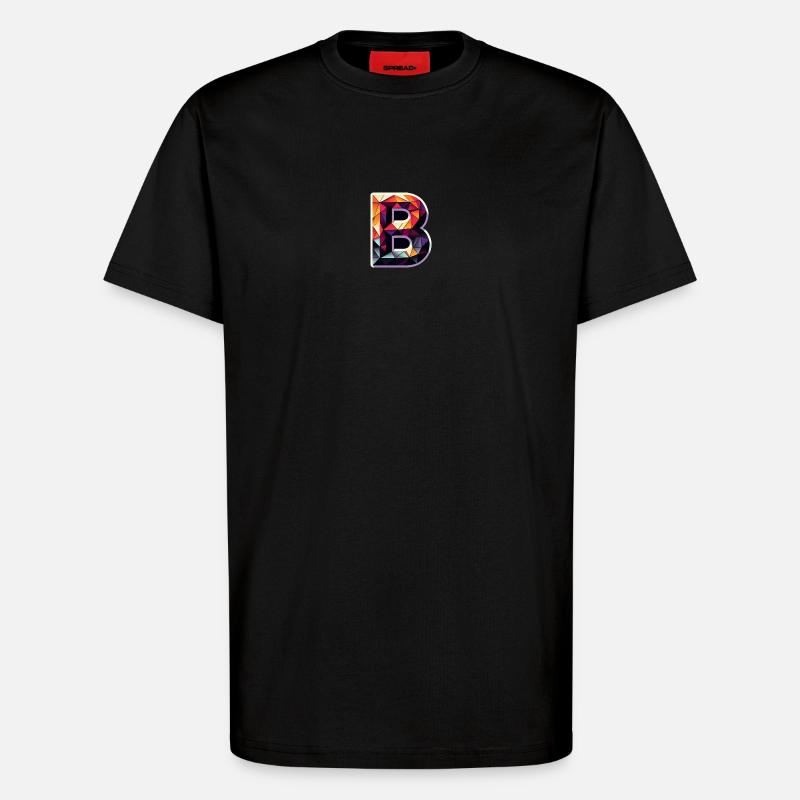 Buchstabe B Polygon bunt - T-Shirt - made by SPREAD - SOLID BLACK