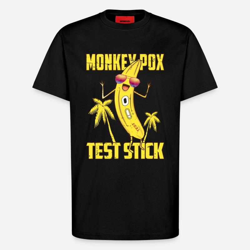 Monkey pox test sticks - T-Shirt - made by SPREAD - SOLID BLACK