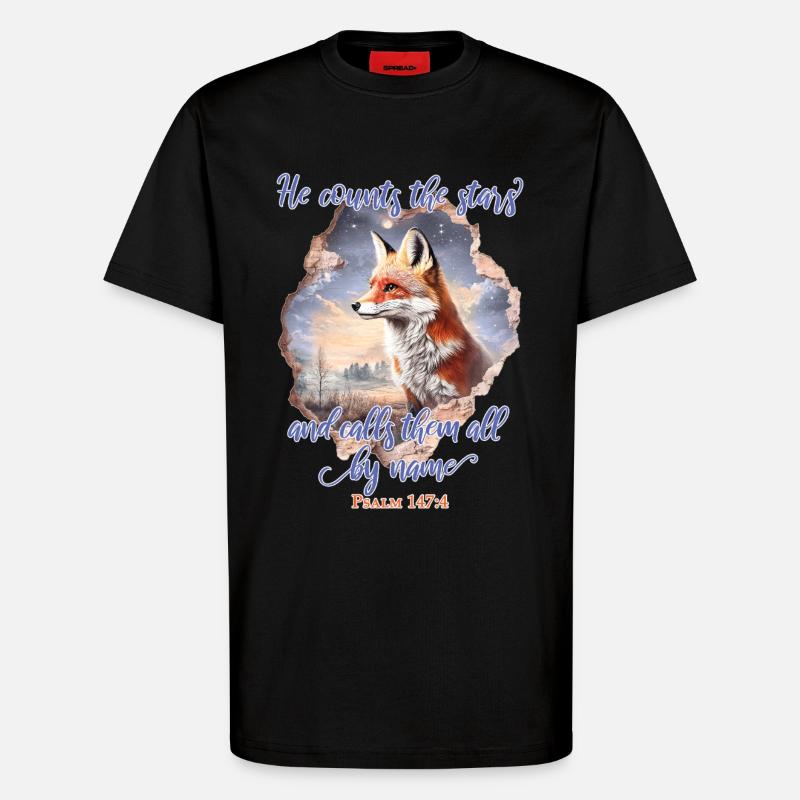 Fuchs Bibelvers Christlich - T-Shirt - made by SPREAD - SOLID BLACK