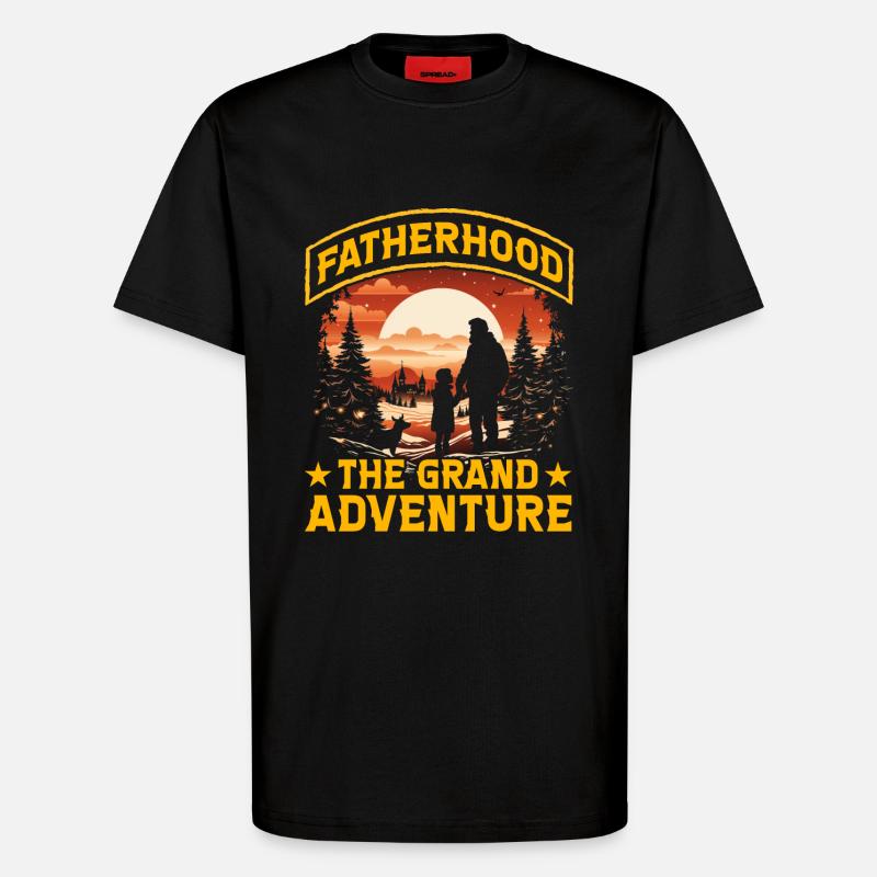 Vaterschaft das große Abenteuer - T-Shirt - made by SPREAD - SOLID BLACK