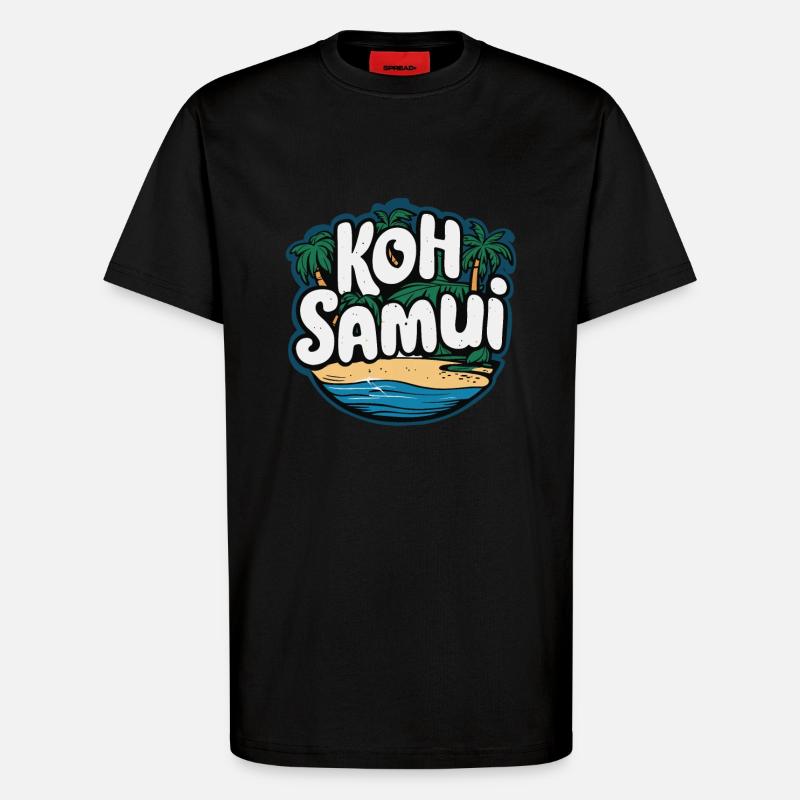 Koh Samui souvenir plage paradis - T-shirt bio décontracté fabriqué en UE - SOLID BLACK