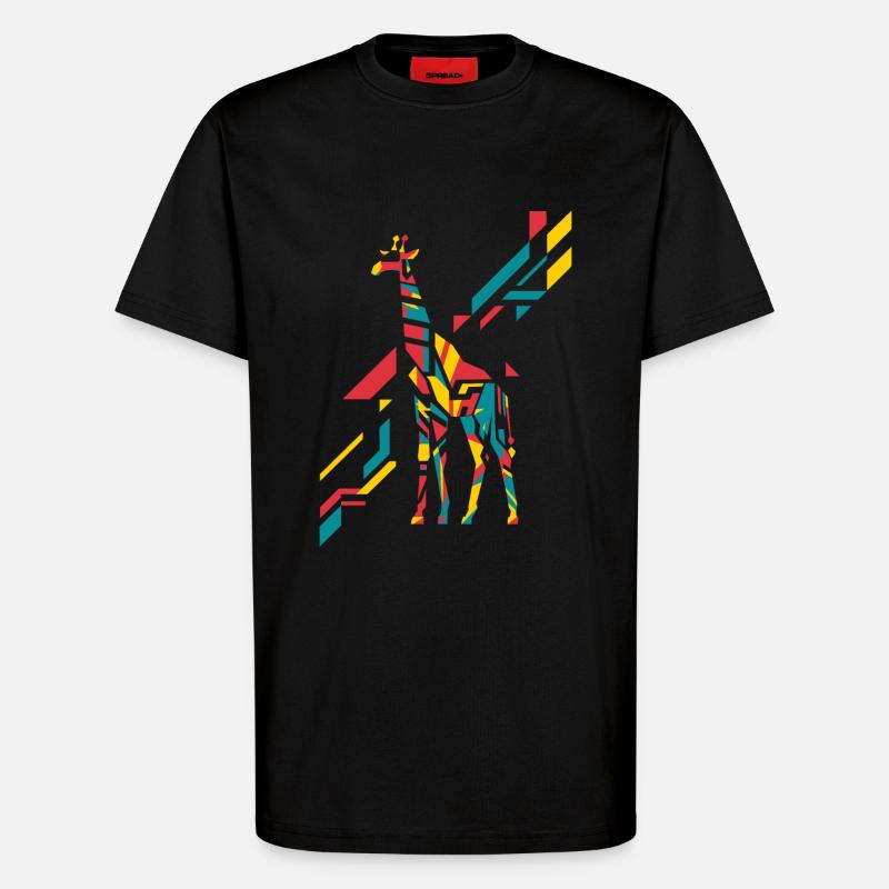 Bunte Abstrakte Giraffe Kunst - T-Shirt - made by SPREAD - SOLID BLACK
