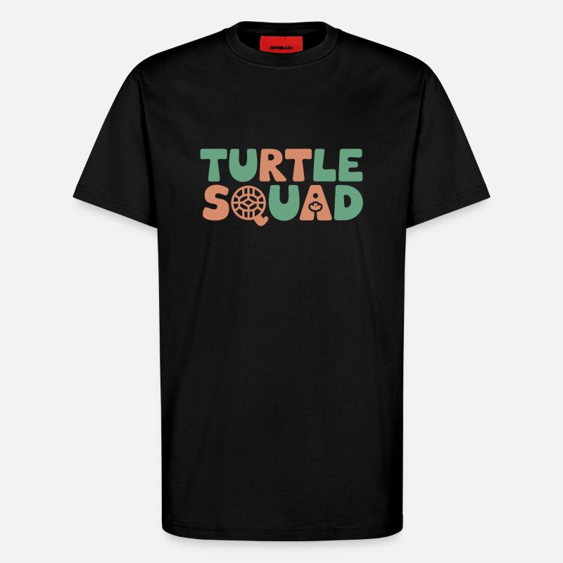 Turtle Groups Design Turtle Squad - T-Shirt - made by SPREAD - SOLID BLACK