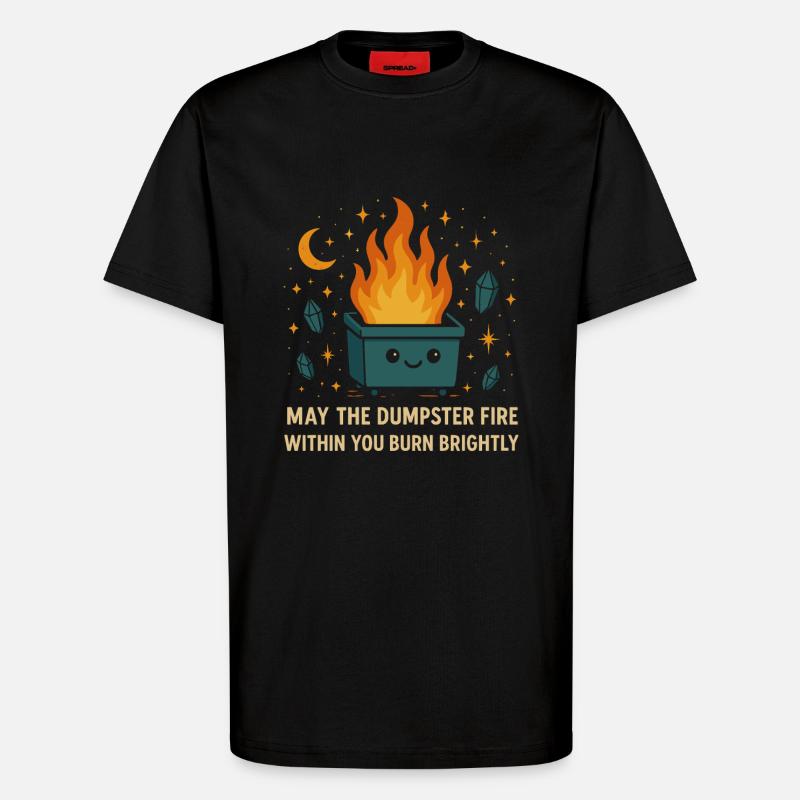 Dumpster Fire Lustig - T-Shirt - made by SPREAD - SOLID BLACK