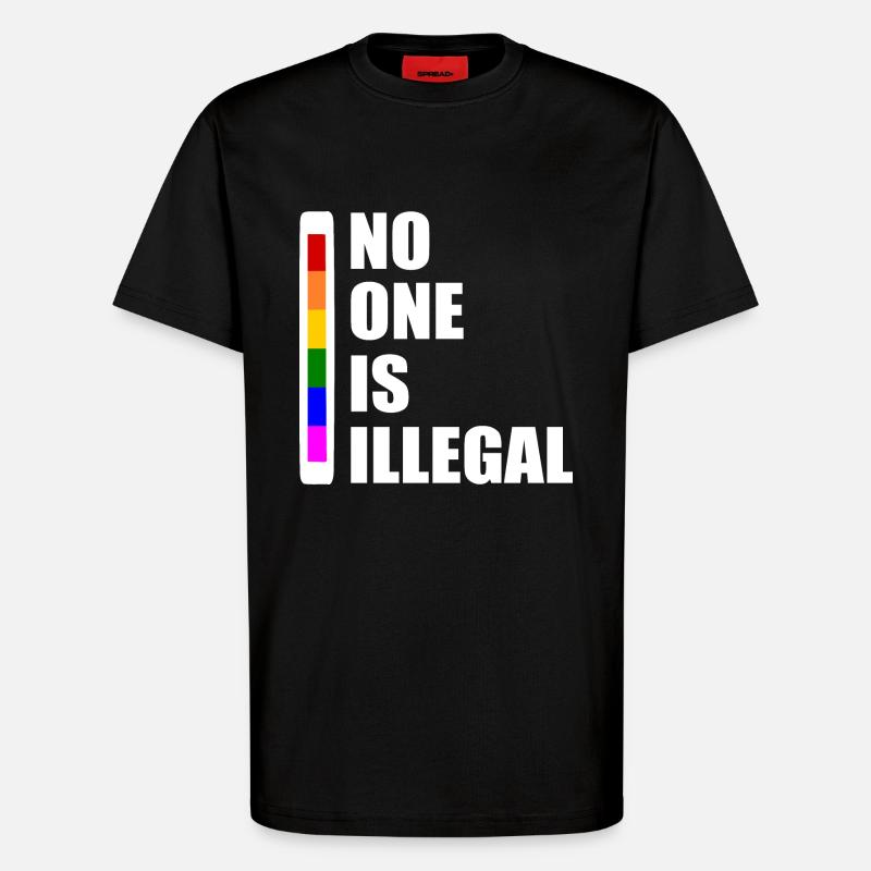No one is illegal - T-shirt bio décontracté fabriqué en UE - SOLID BLACK