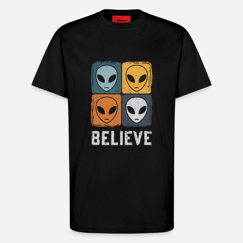 Croyez en l’aventure spatiale inconnue - T-shirt bio décontracté fabriqué en UE - SOLID BLACK