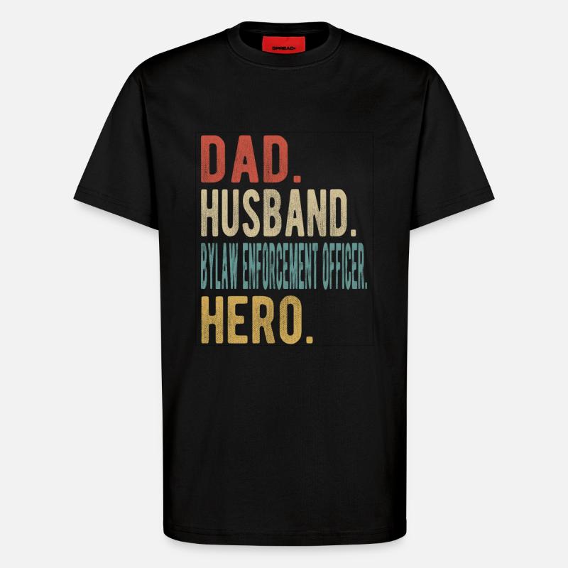 Strafverfolgungsbeamter Vater Ehemann Held - T-Shirt - made by SPREAD - SOLID BLACK