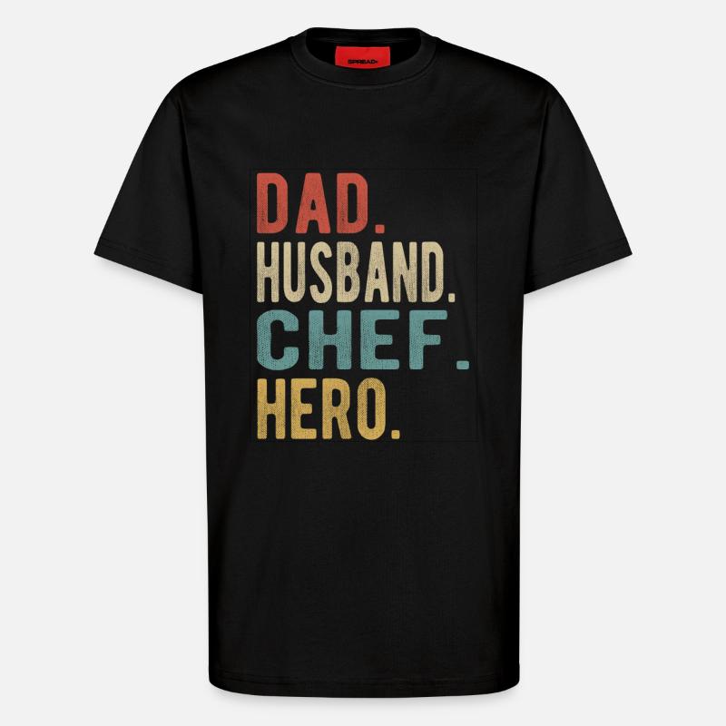 Koch Vater Ehemann Held - T-Shirt - made by SPREAD - SOLID BLACK